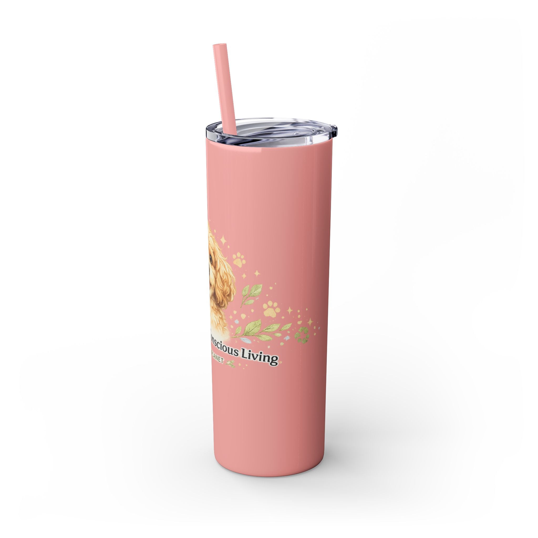 Cuddles Coffee Conscious Pup Design 20oz Skinny Tumbler