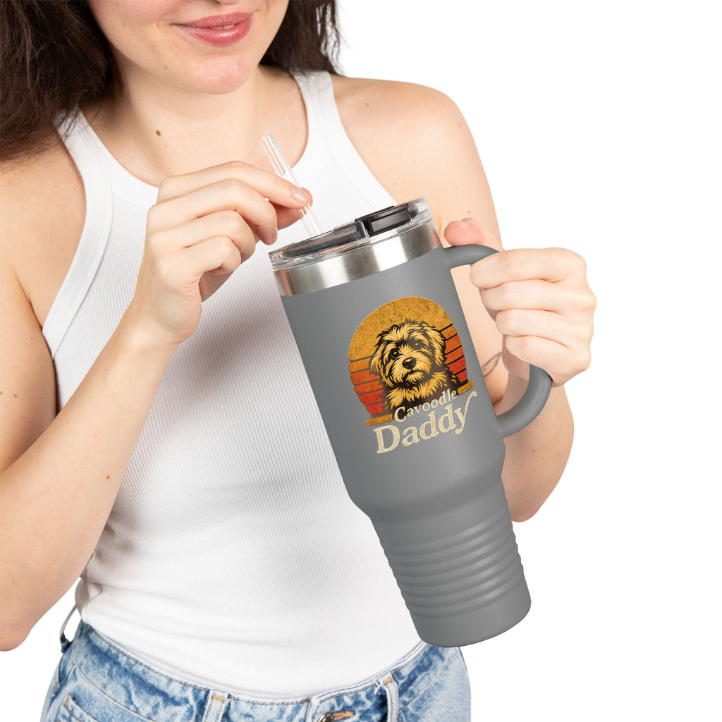 Retro Dog Daddy 40oz Tumbler – Cavoodle Dad Coffee Cup