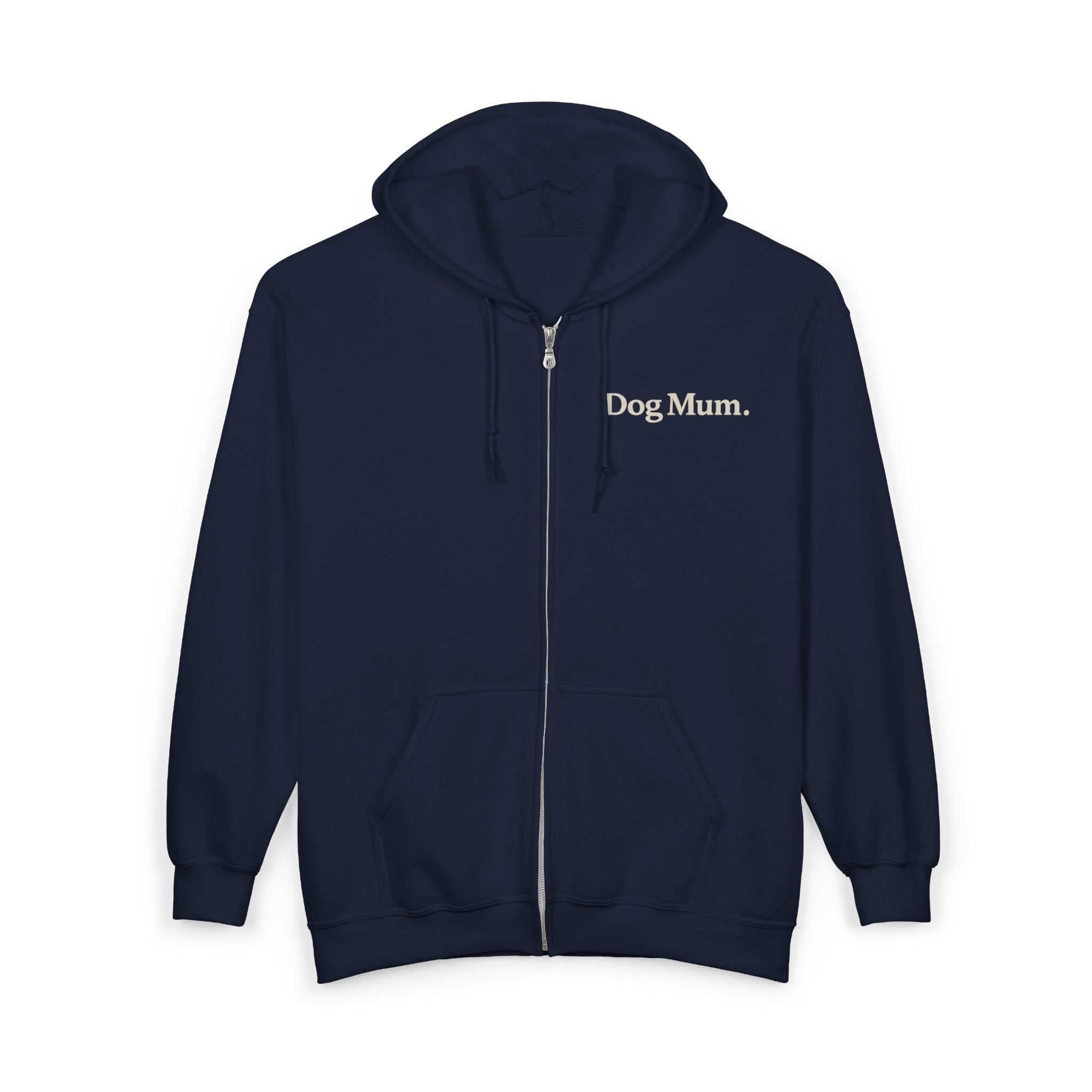 Dog Mum Zip Hoodie – “Powered by Coffee & My Dog” Full-Zip Sweatshirt