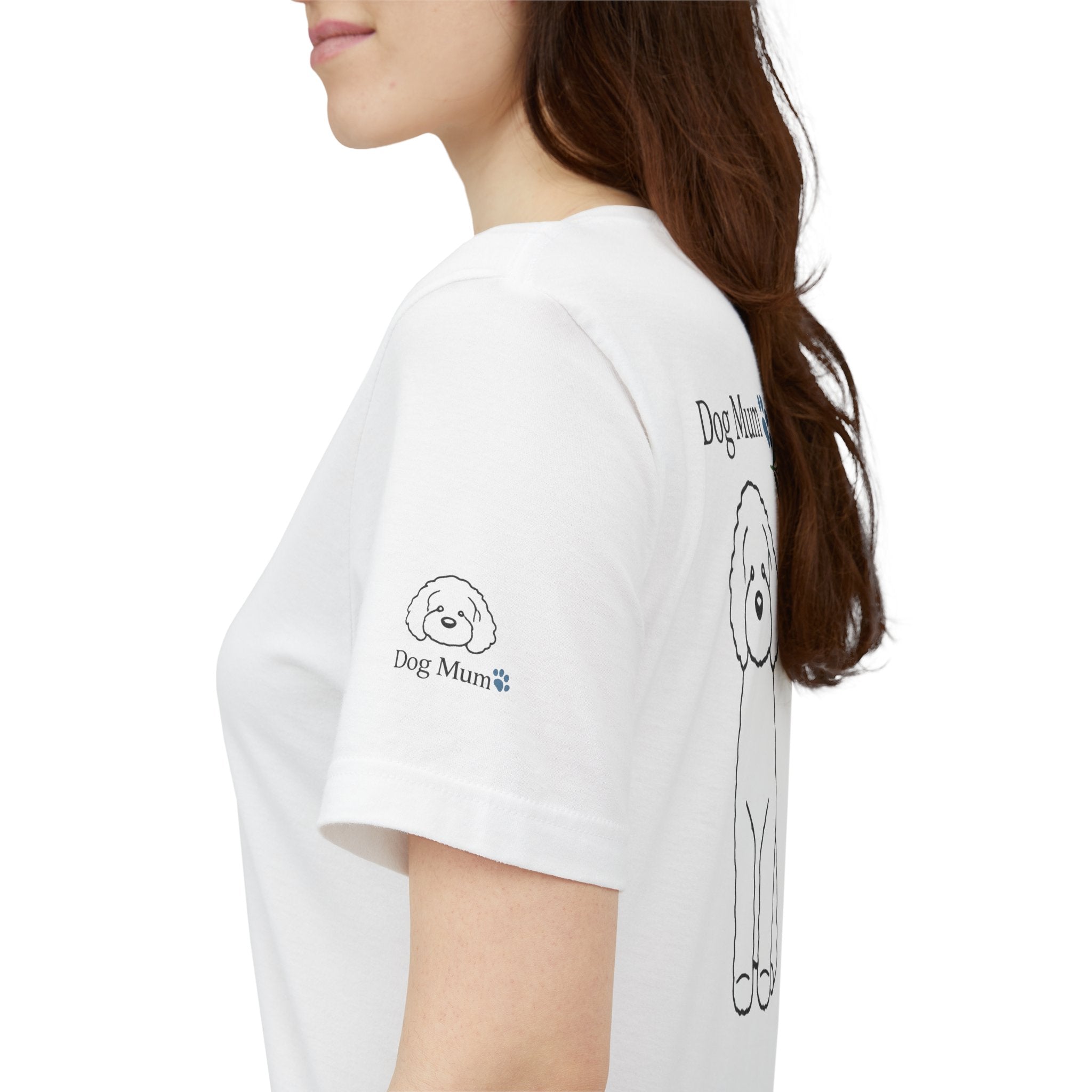 Dog Mum T-Shirt — Cute Cavoodle Illustration & Paw Print Floral Design