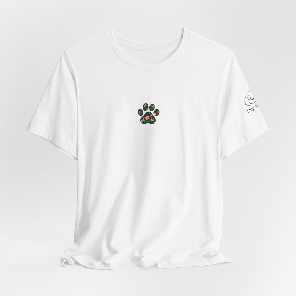 Dog Mum T-Shirt — Cute Cavoodle Illustration & Paw Print Floral Design