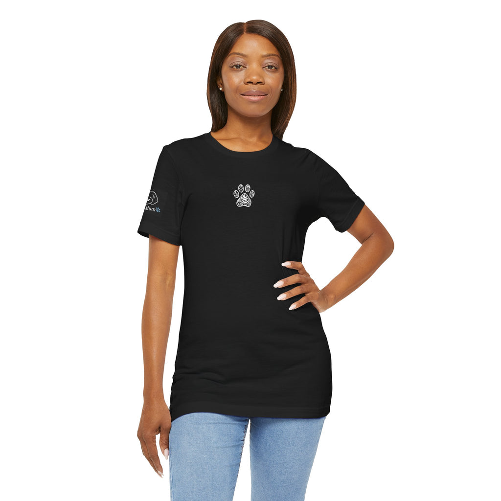 Dog Mum T-Shirt — Cute Cavoodle Illustration & Paw Print Floral Design