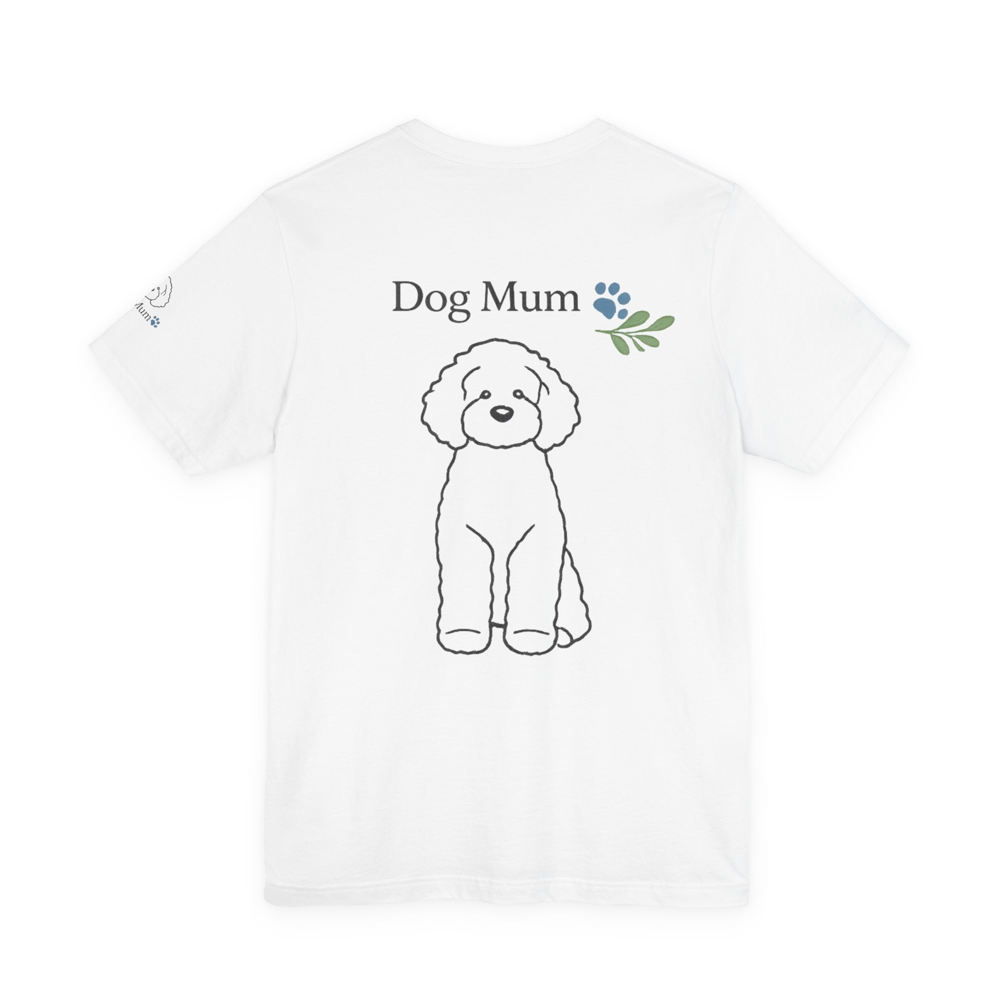 Dog Mum T-Shirt — Cute Cavoodle Illustration & Paw Print Floral Design