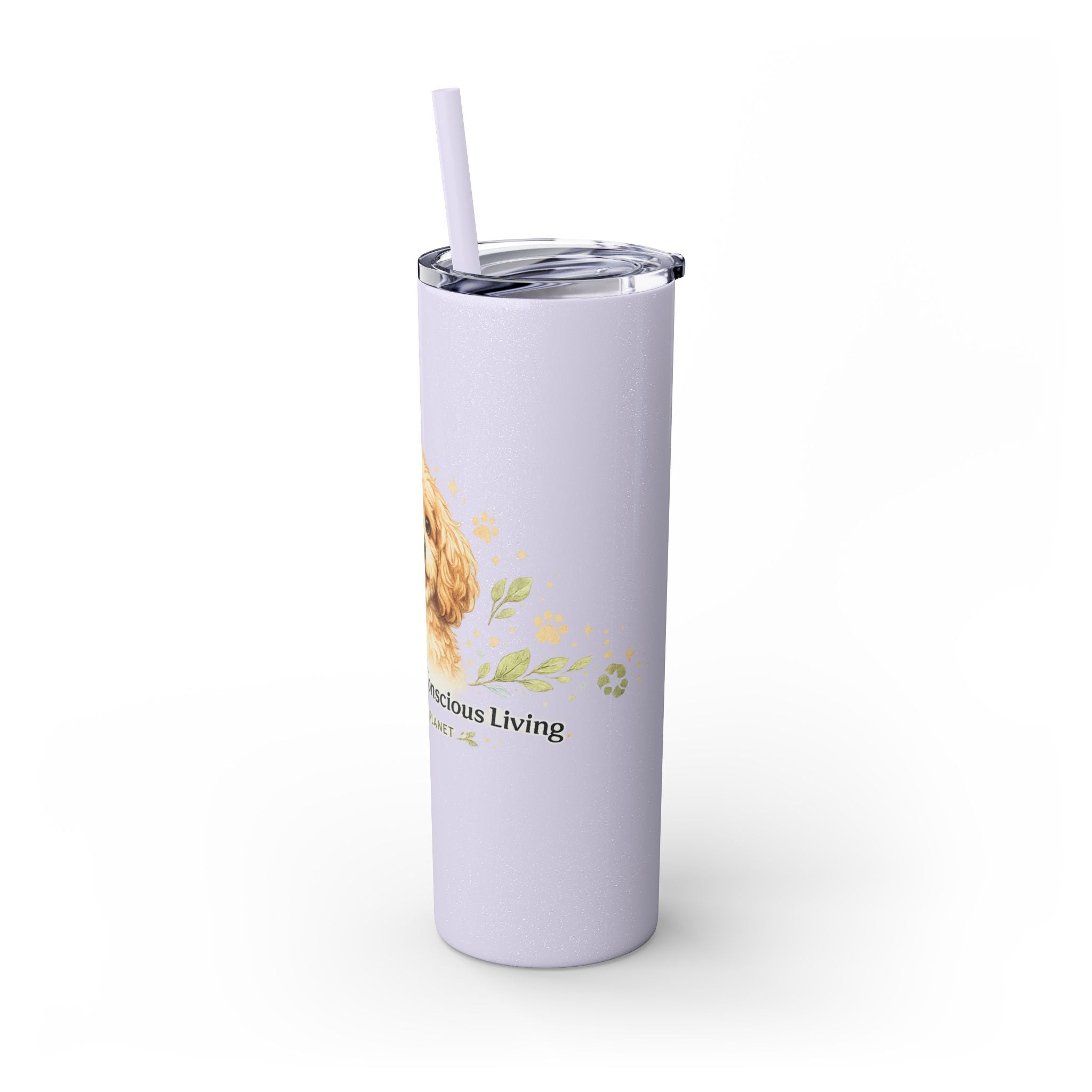 Cuddles Coffee Conscious Pup Design 20oz Skinny Tumbler