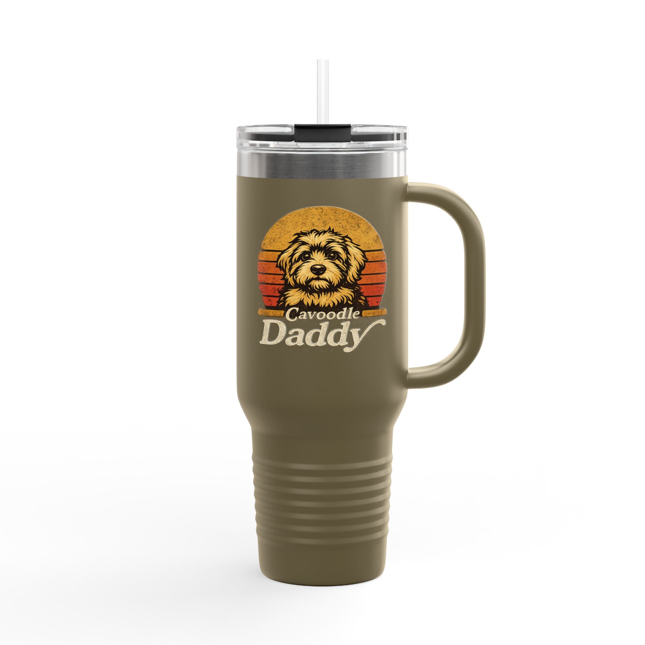 Retro Dog Daddy 40oz Tumbler – Cavoodle Dad Coffee Cup