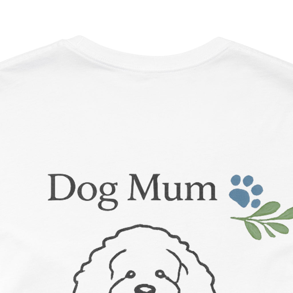 Dog Mum T-Shirt — Cute Cavoodle Illustration & Paw Print Floral Design