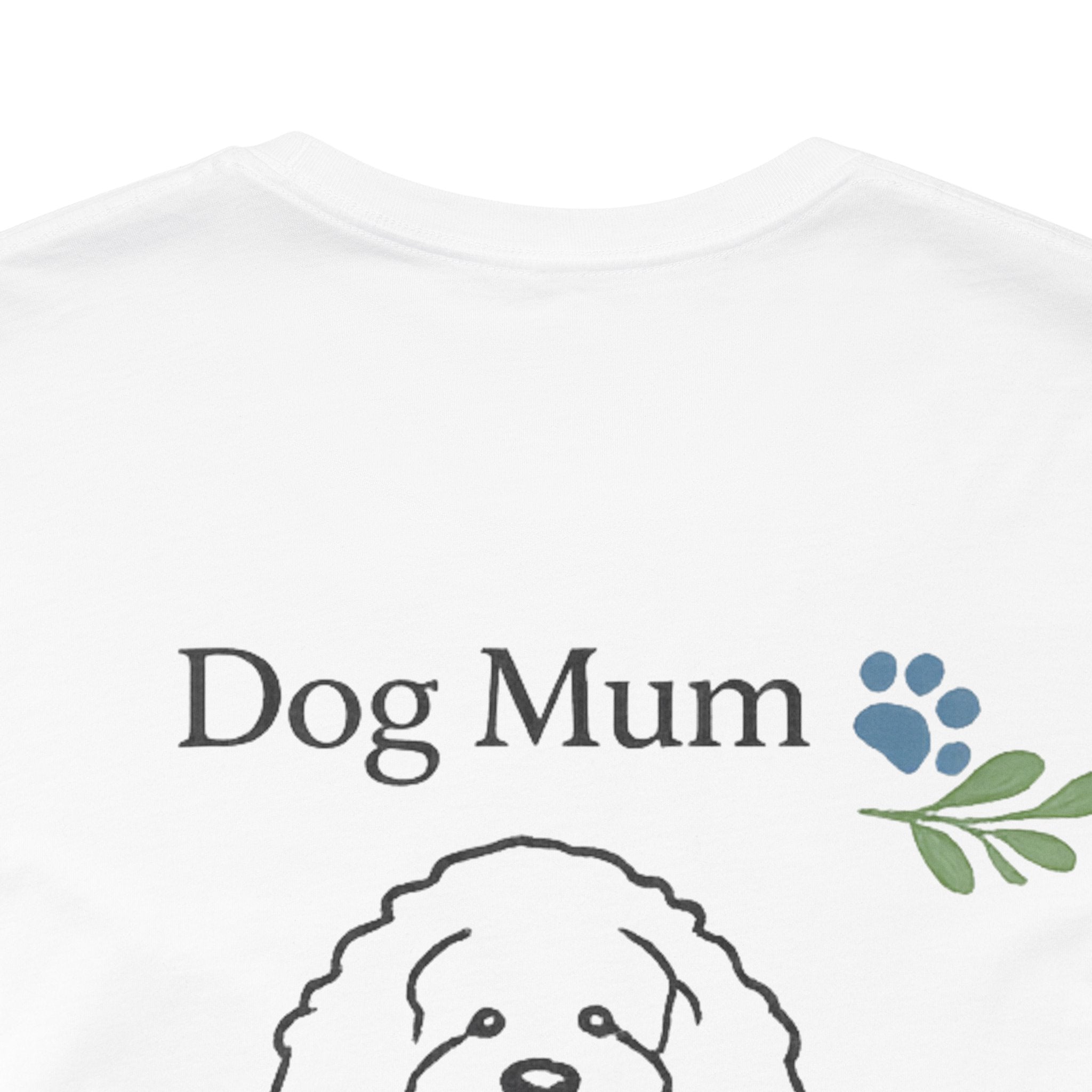 Dog Mum T-Shirt — Cute Cavoodle Illustration & Paw Print Floral Design