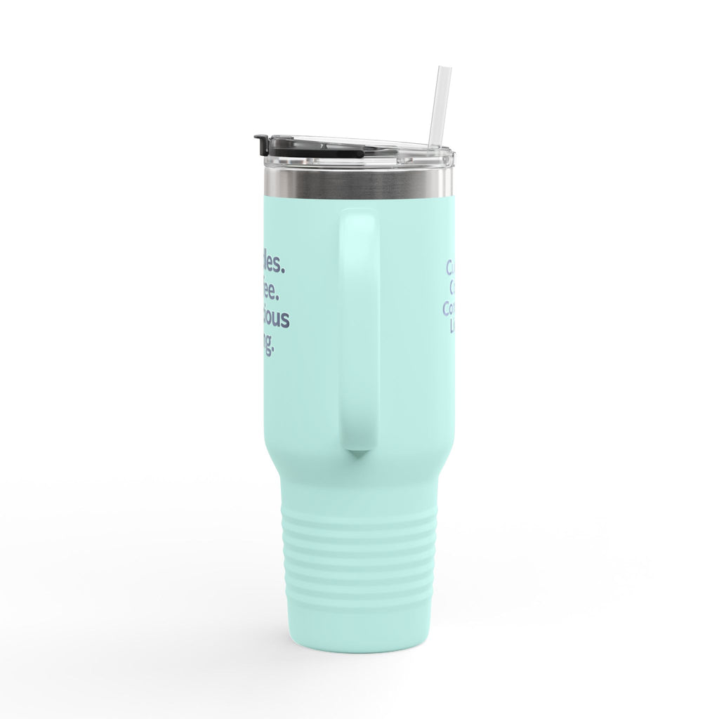Cuddles. Coffee. Conscious Living. 40oz Tumbler – Eco Dog Lover Cup
