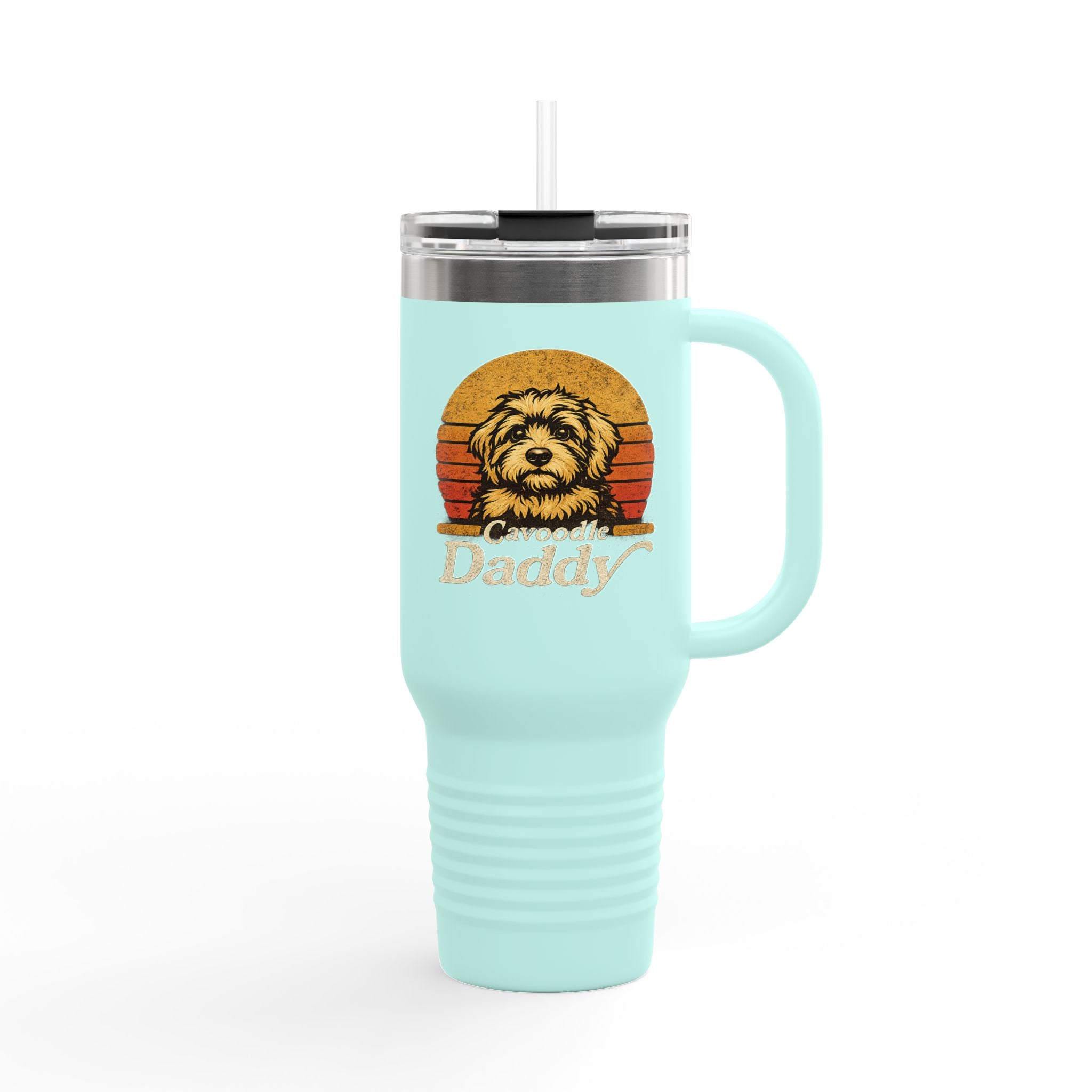 Retro Dog Daddy 40oz Tumbler – Cavoodle Dad Coffee Cup