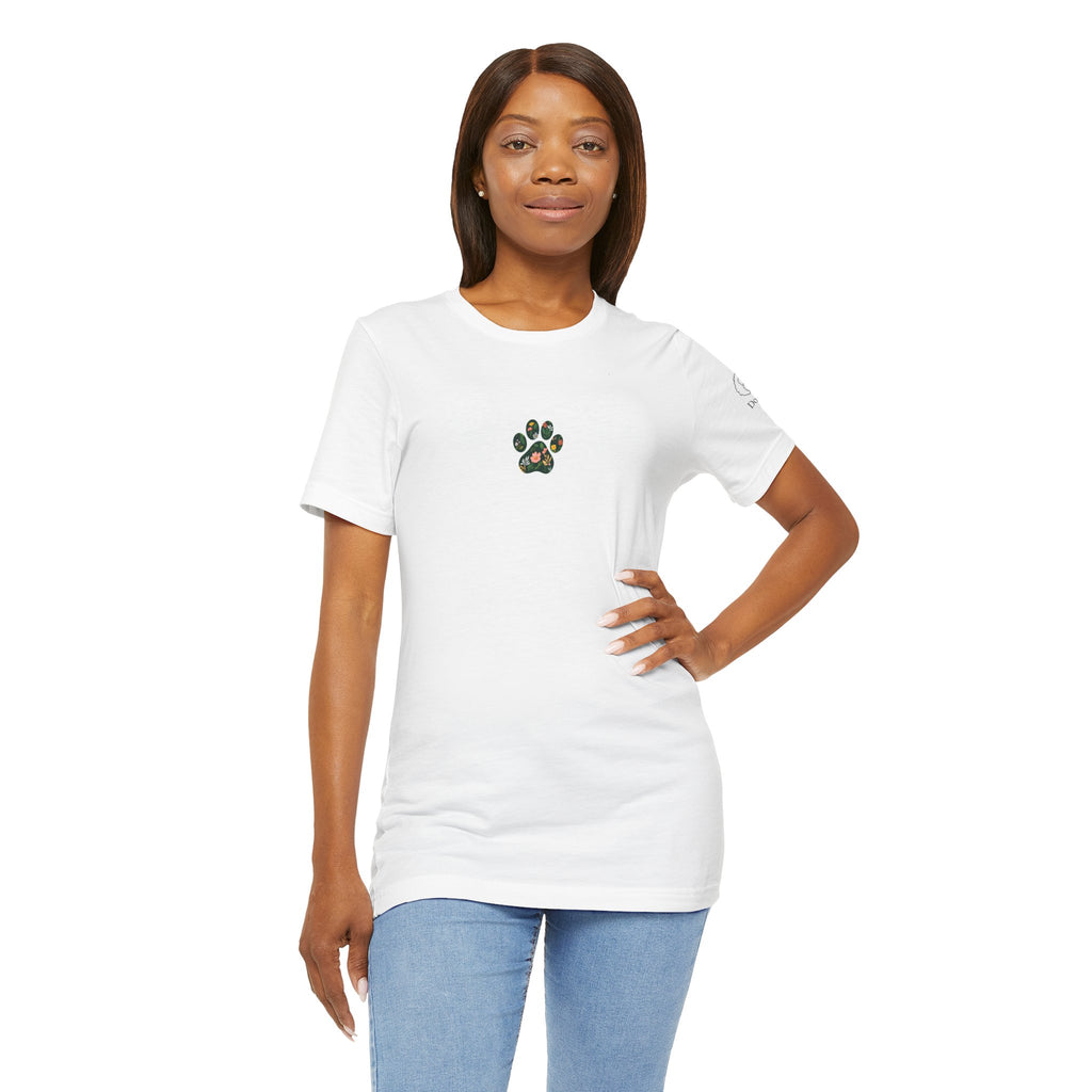 Dog Mum T-Shirt — Cute Cavoodle Illustration & Paw Print Floral Design