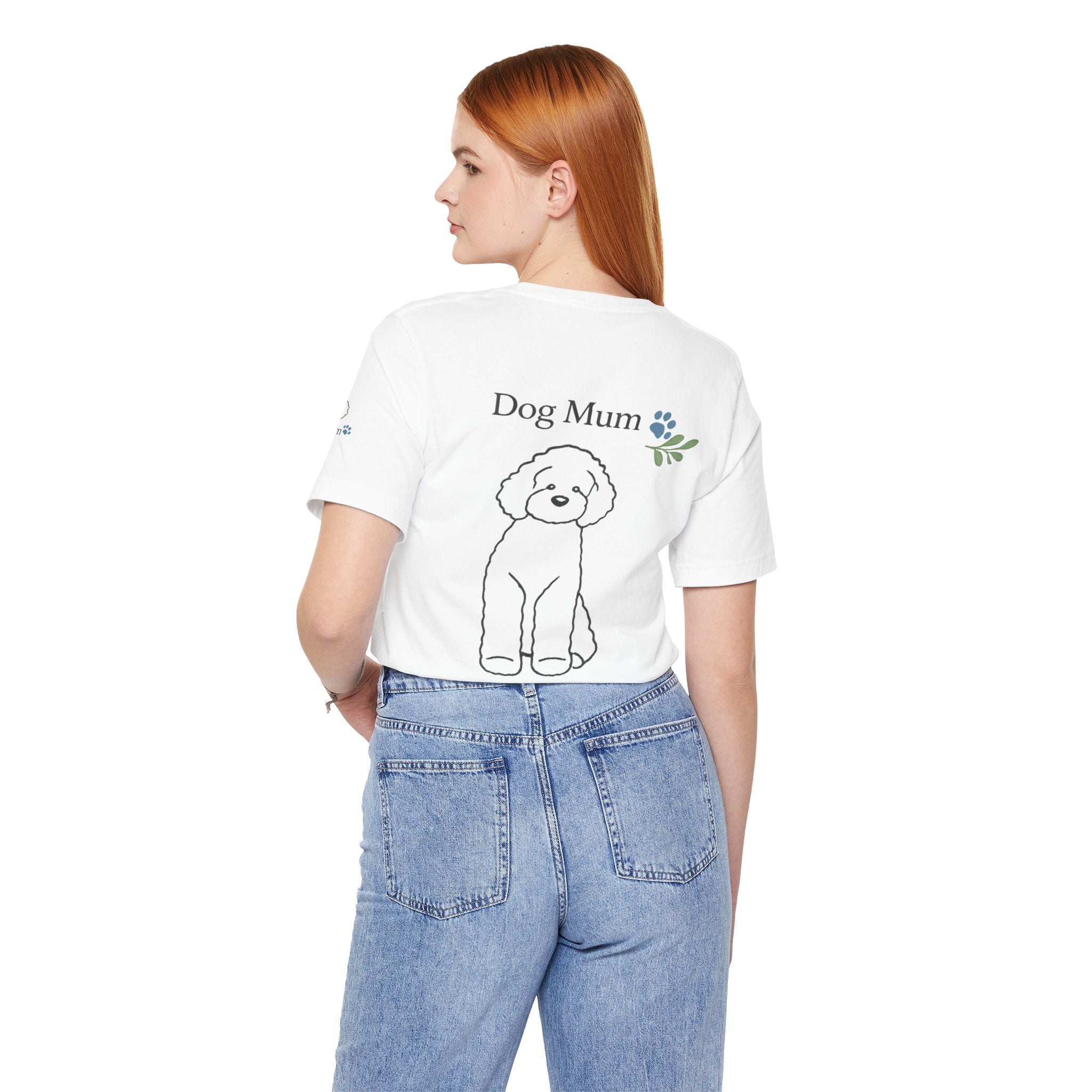 Dog Mum T-Shirt — Cute Cavoodle Illustration & Paw Print Floral Design