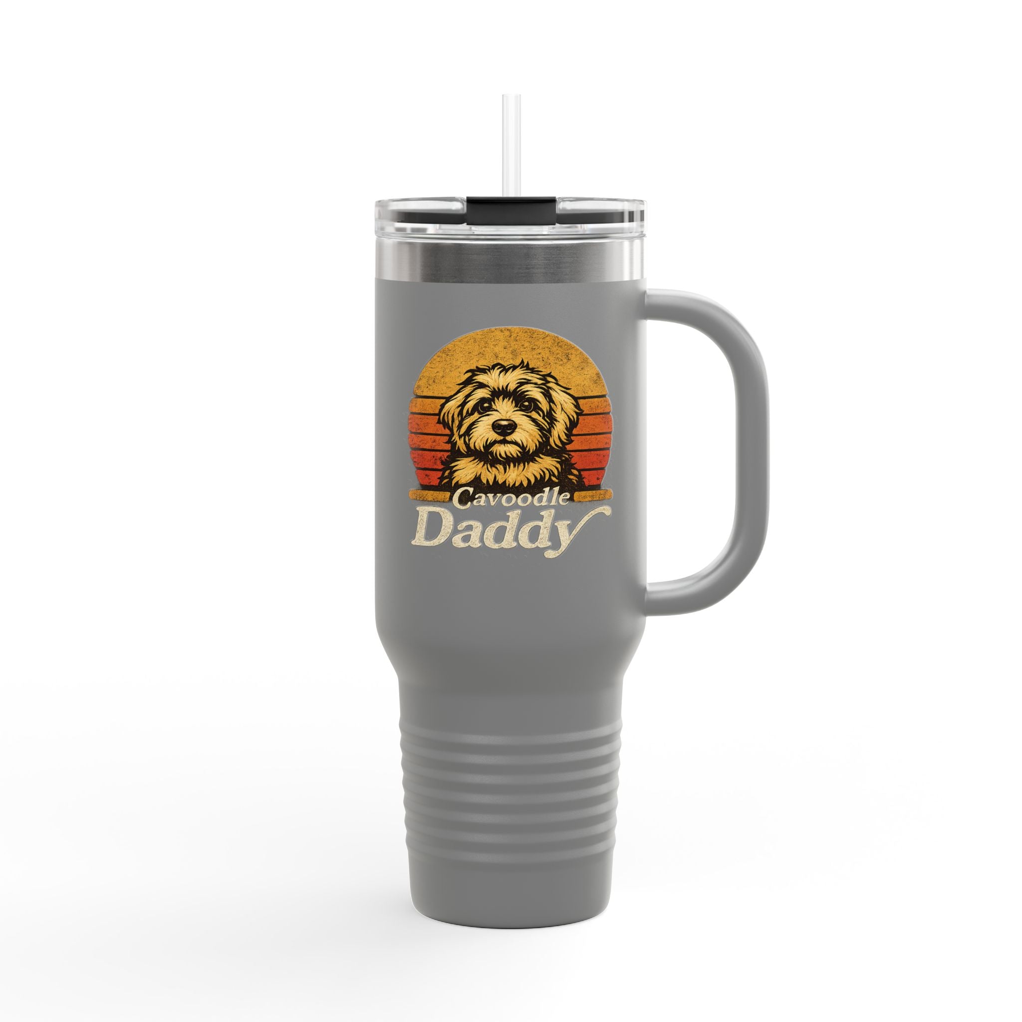 Retro Dog Daddy 40oz Tumbler – Cavoodle Dad Coffee Cup