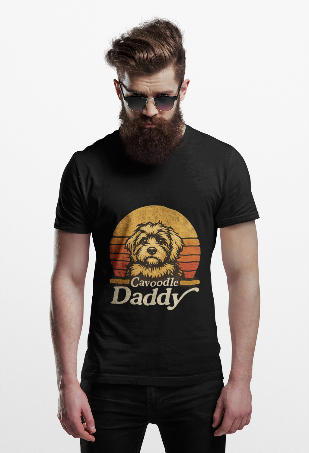 Cavoodle Daddy T-Shirt – Retro Dog Dad Tee, Cavapoo Lover Gift