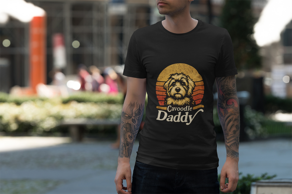 Cavoodle Daddy T-Shirt – Retro Dog Dad Tee, Cavapoo Lover Gift