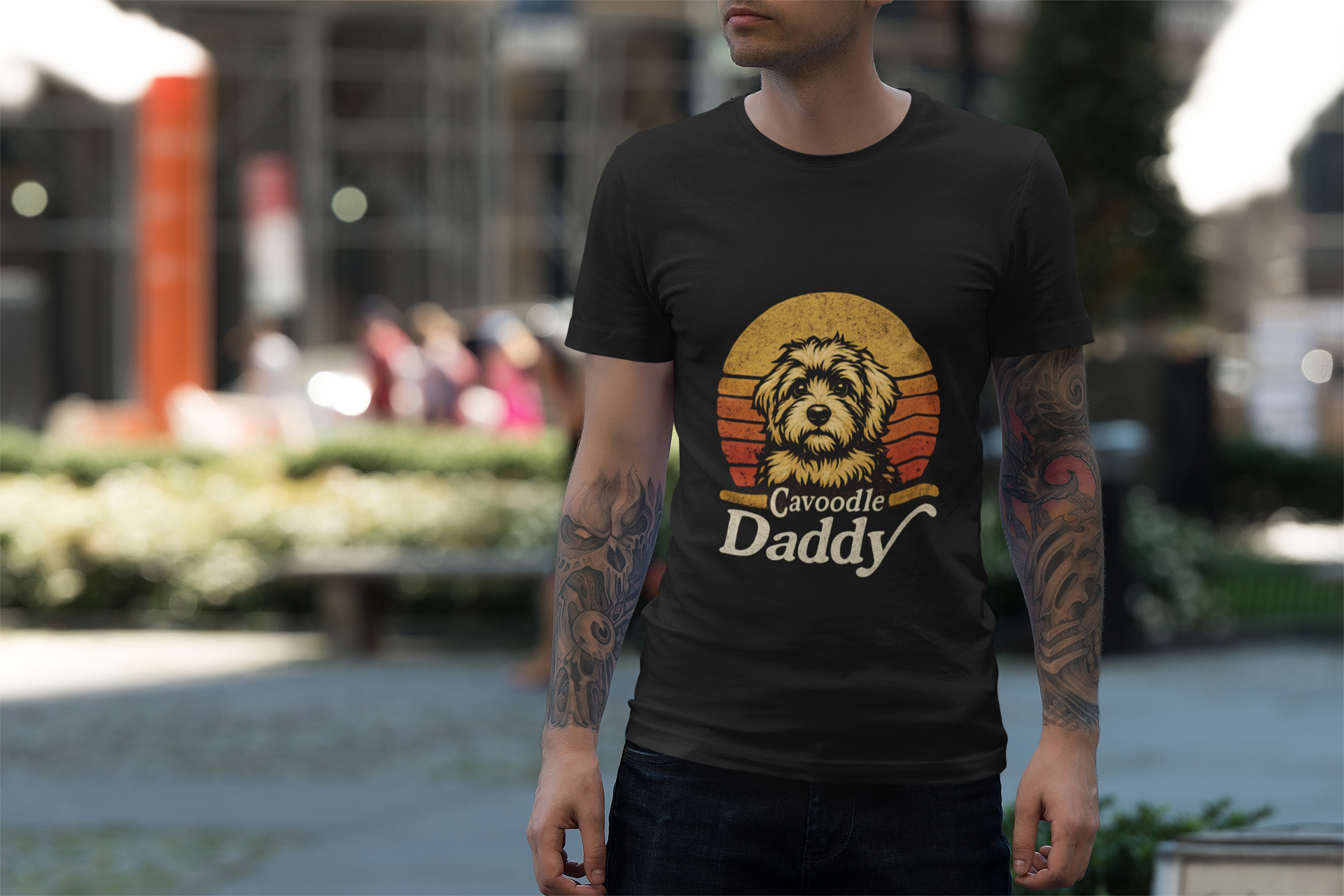 Cavoodle Daddy T-Shirt – Retro Dog Dad Tee, Cavapoo Lover Gift