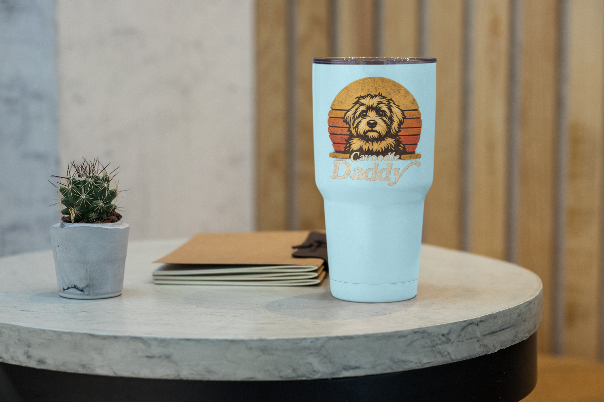 Retro Dog Daddy 40oz Tumbler – Cavoodle Dad Coffee Cup