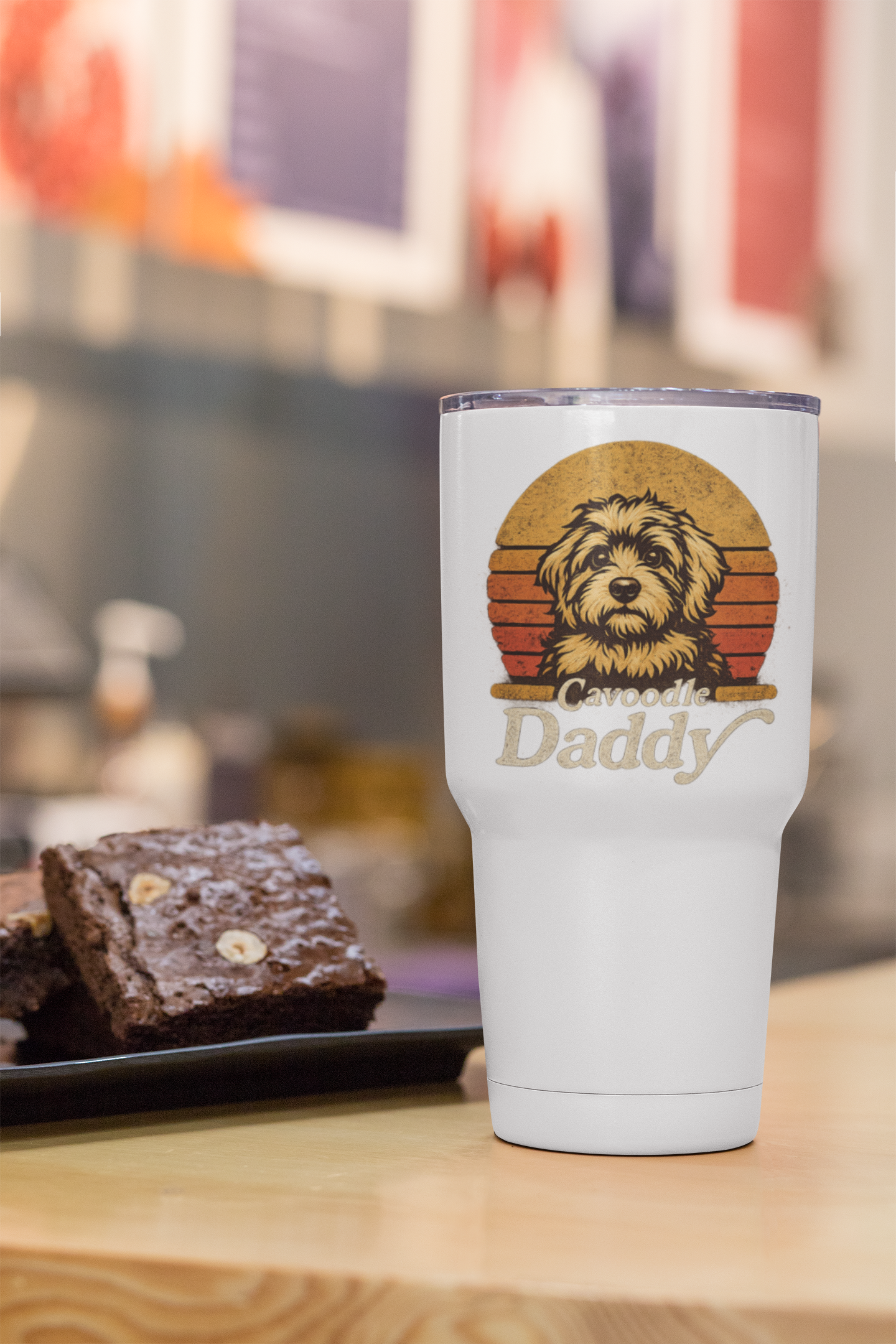 Retro Dog Daddy 40oz Tumbler – Cavoodle Dad Coffee Cup