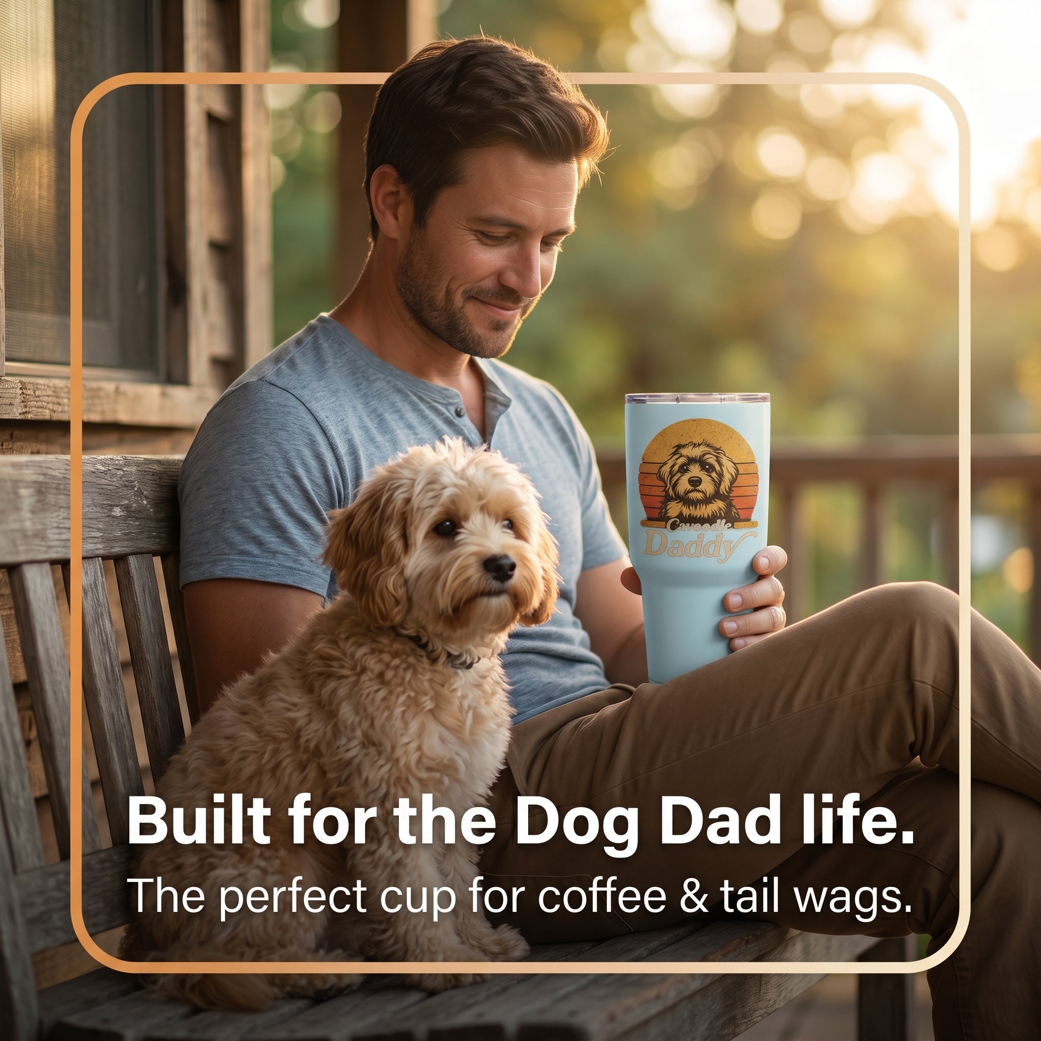 Retro Dog Daddy 40oz Tumbler – Cavoodle Dad Coffee Cup