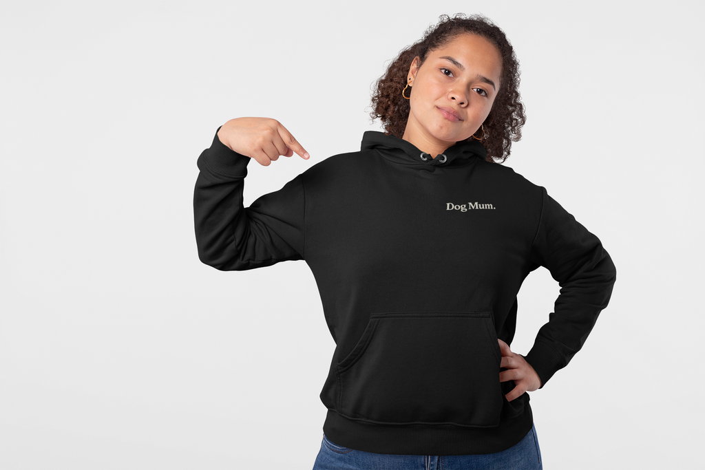 Dog Mum Zip Hoodie – “Powered by Coffee & My Dog” Full-Zip Sweatshirt