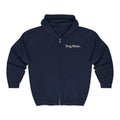 Dog Mum Zip Hoodie – “Powered by Coffee & My Dog” Full-Zip Sweatshirt