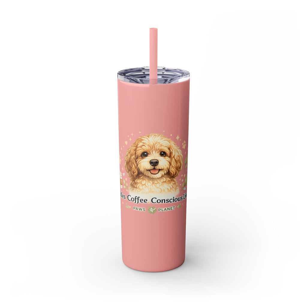 Cuddles Coffee Conscious Pup Design 20oz Skinny Tumbler