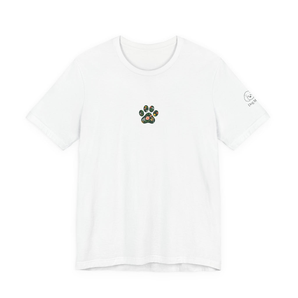 Dog Mum T-Shirt — Cute Cavoodle Illustration & Paw Print Floral Design