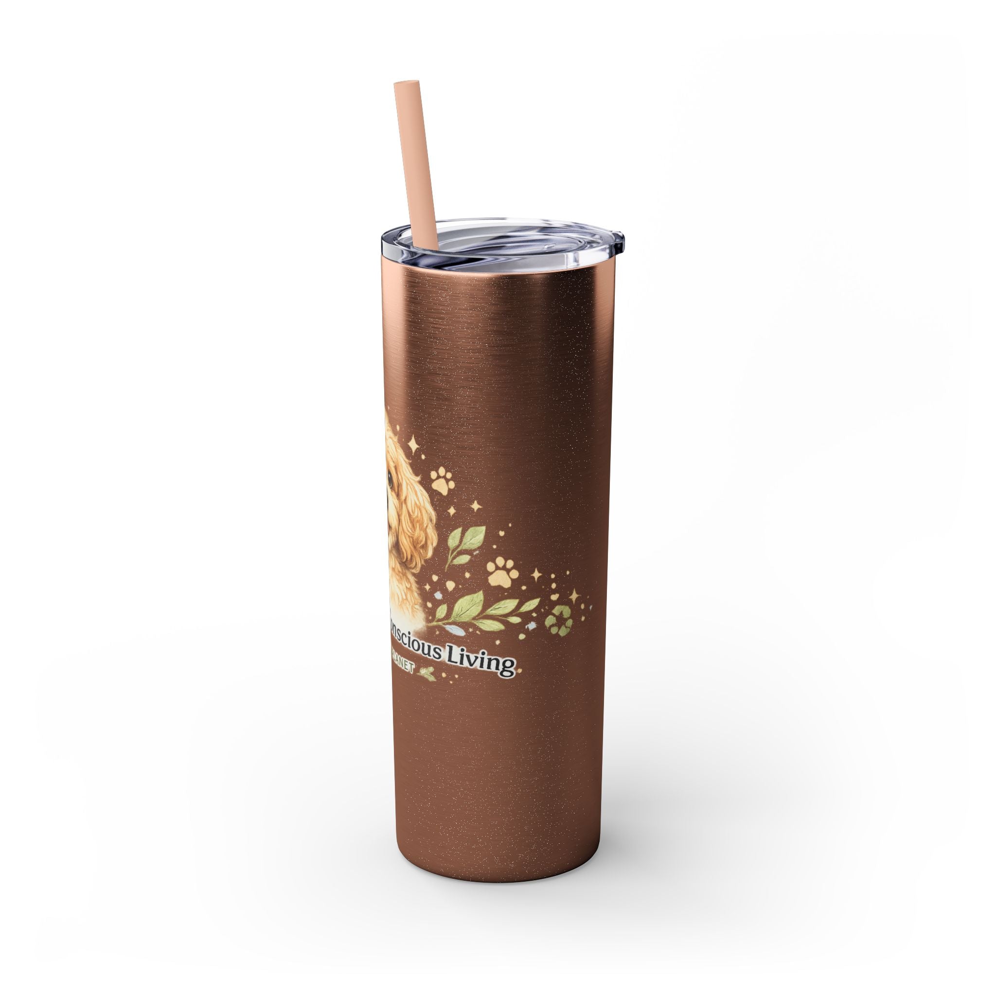 Cuddles Coffee Conscious Pup Design 20oz Skinny Tumbler