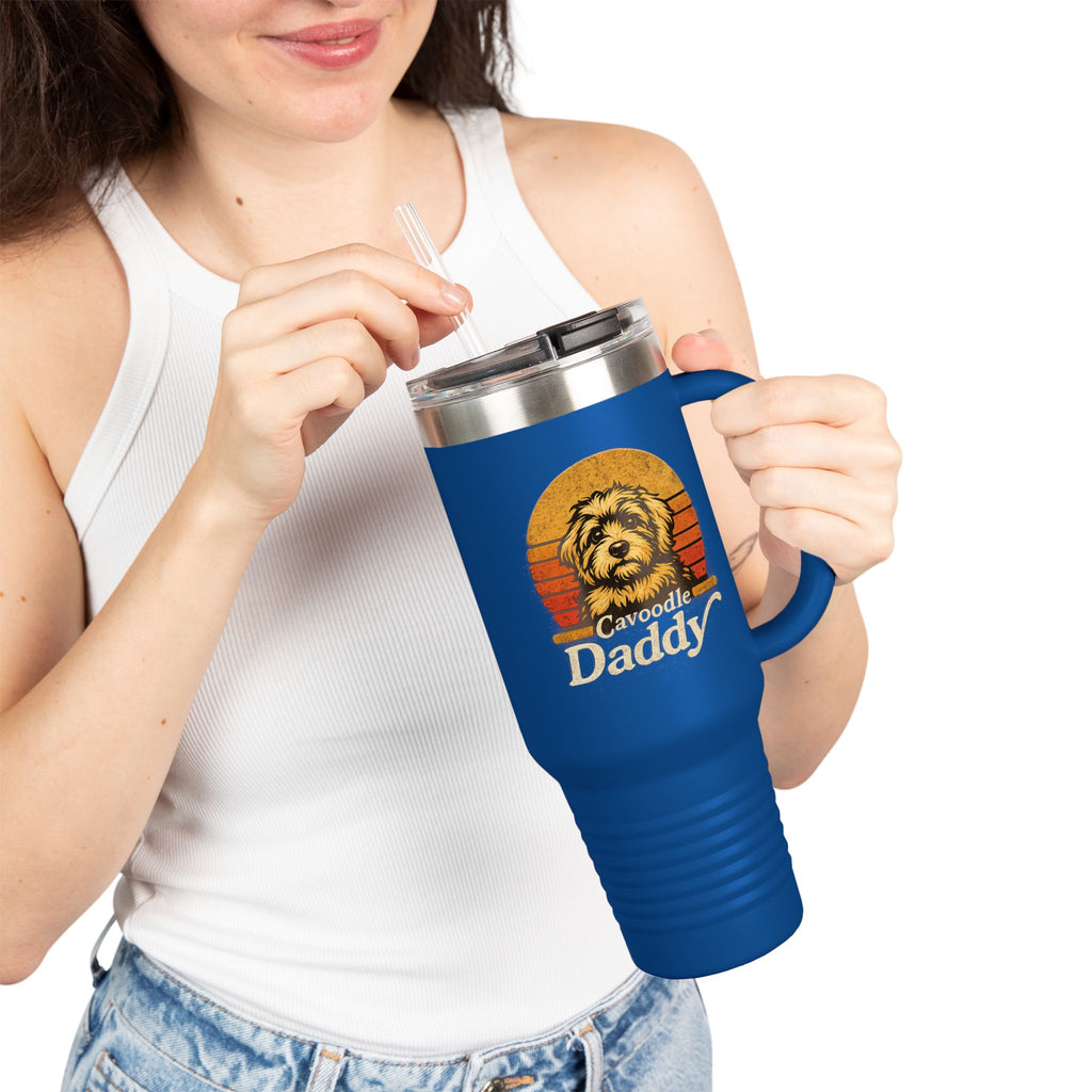 Retro Dog Daddy 40oz Tumbler – Cavoodle Dad Coffee Cup