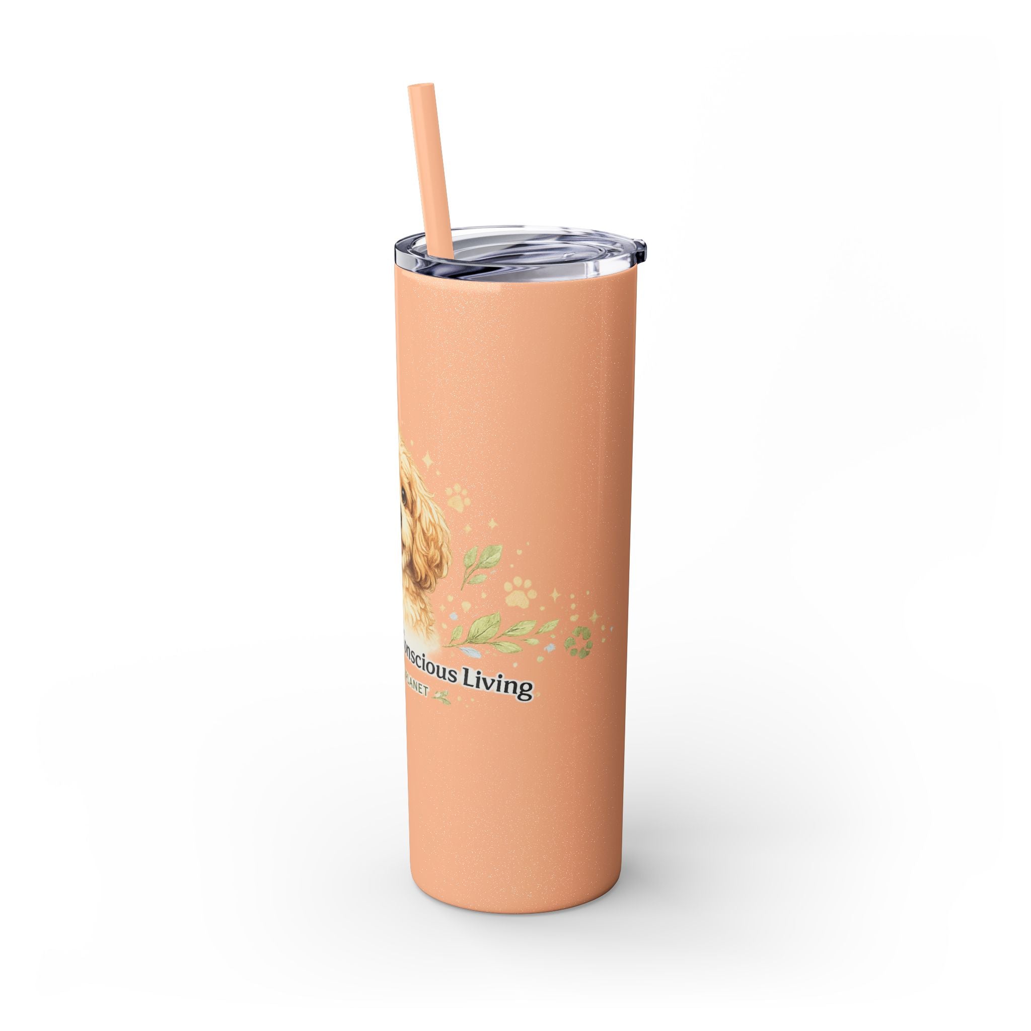 Cuddles Coffee Conscious Pup Design 20oz Skinny Tumbler