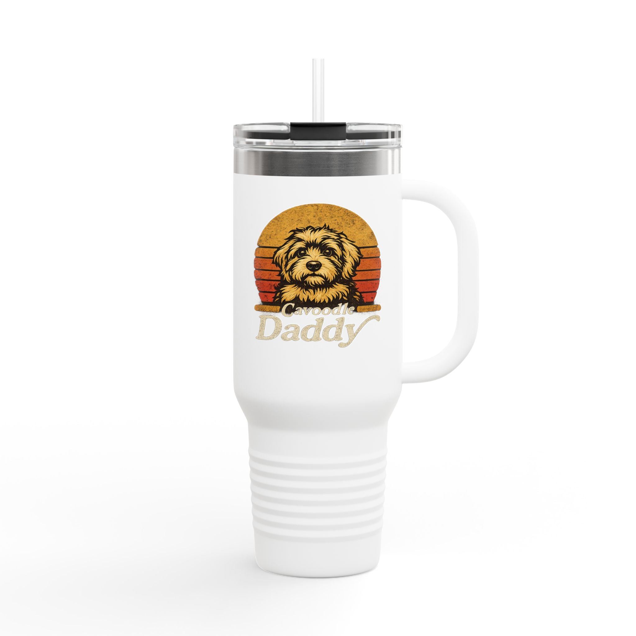 Retro Dog Daddy 40oz Tumbler – Cavoodle Dad Coffee Cup