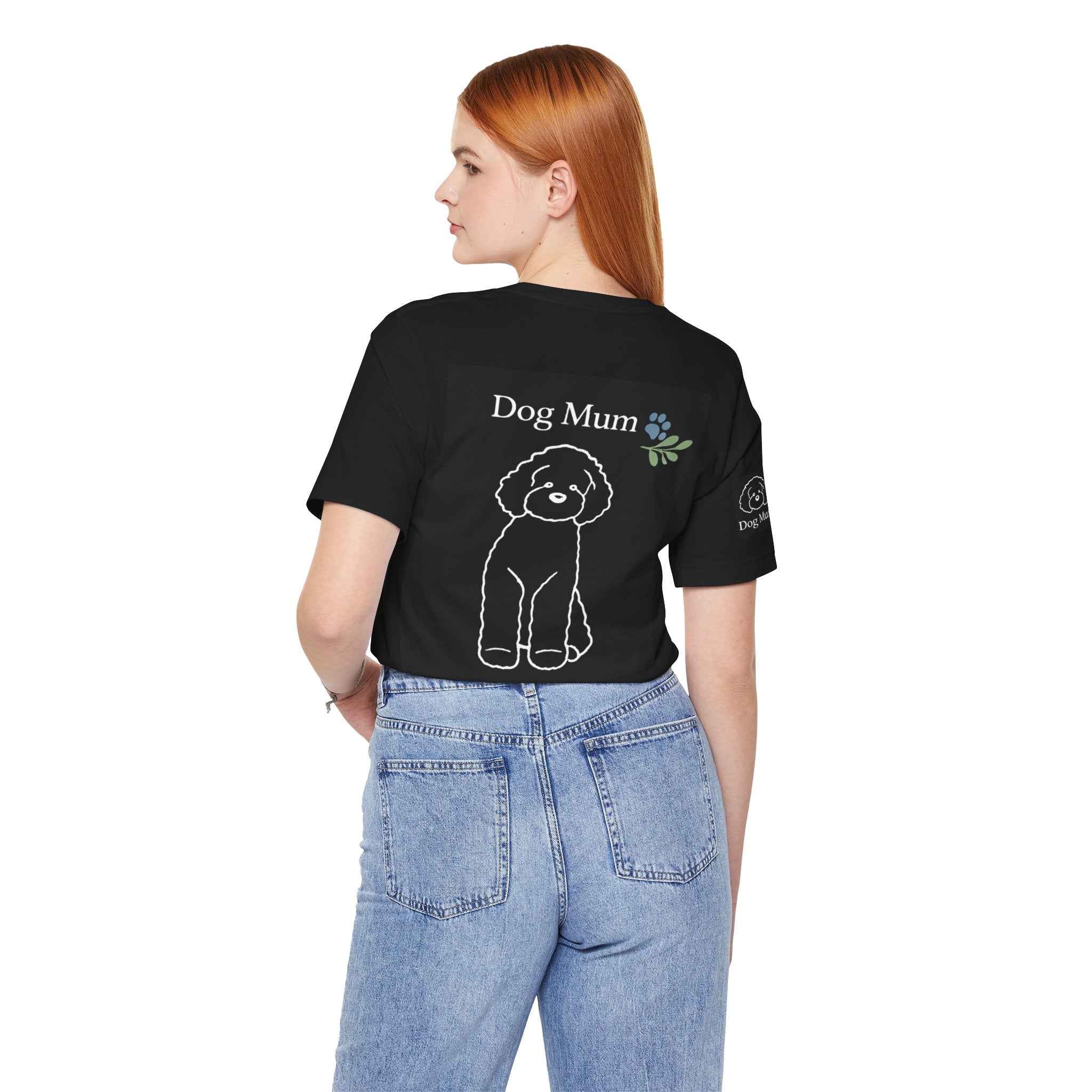 Dog Mum T-Shirt — Cute Cavoodle Illustration & Paw Print Floral Design